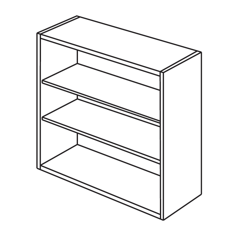 Frameless Open Cabinet